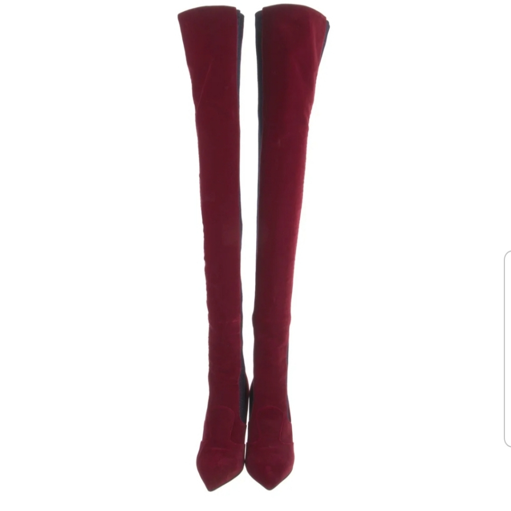 Fendi rare Velvet Colorblock Pattern Thigh High Sock Boots size 7. - Picture 4 of 6